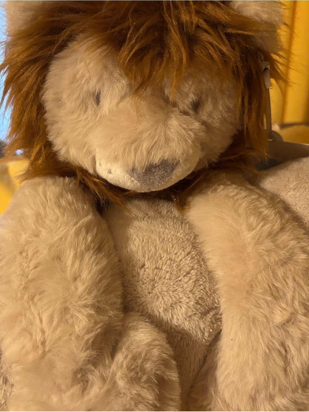 Plush Lion Bath Buddy - Soft Beige Comfort for Kids